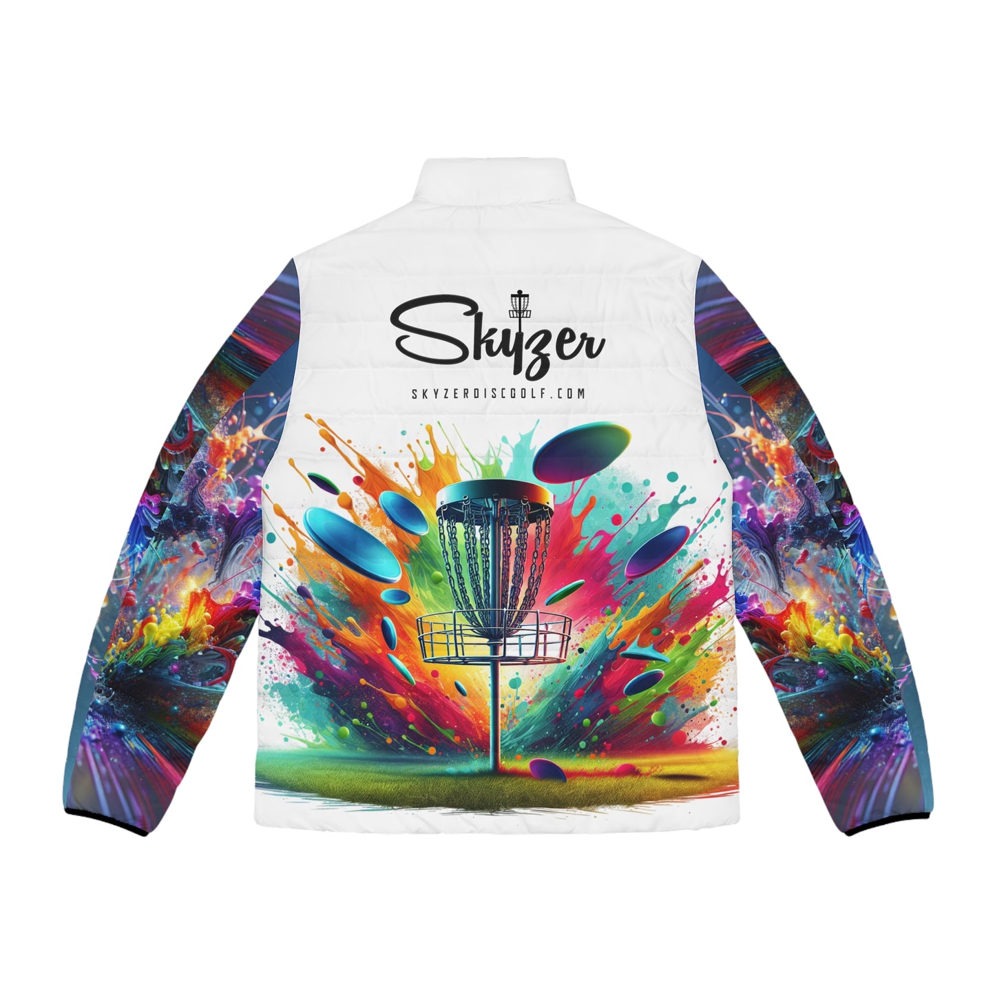 Skyzer Disc Golf Men's Puffer Jacket-Skyzer Disc Golf