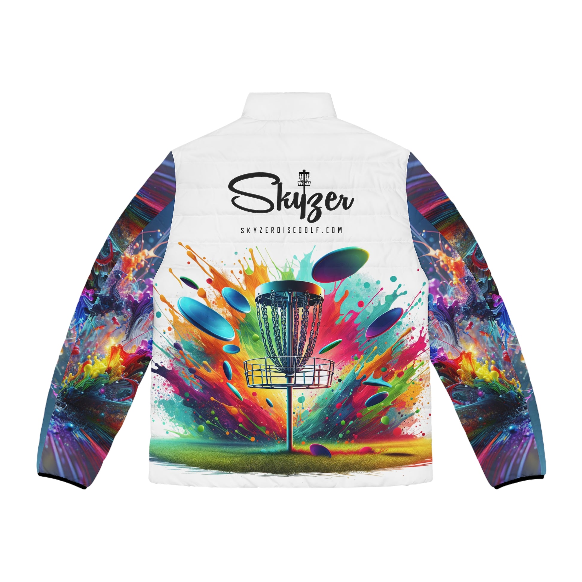 Skyzer Disc Golf Men's Puffer Jacket-Skyzer Disc Golf