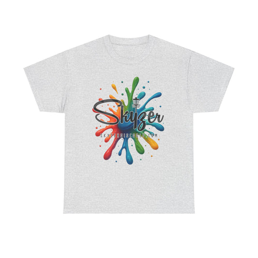 Colorful Splash Unisex Heavy Cotton Tee-Skyzer Disc Golf