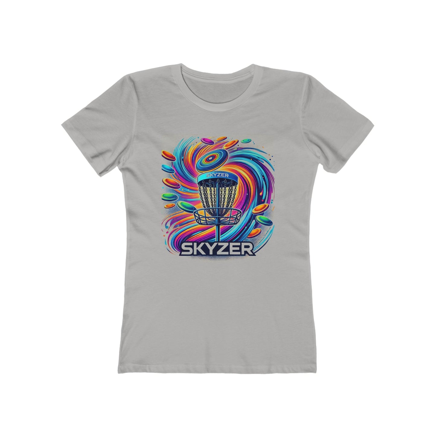 Skyzer Disc Golf Boyfriend Tee for Women - Colorful Graphic T-Shirt-Skyzer Disc Golf