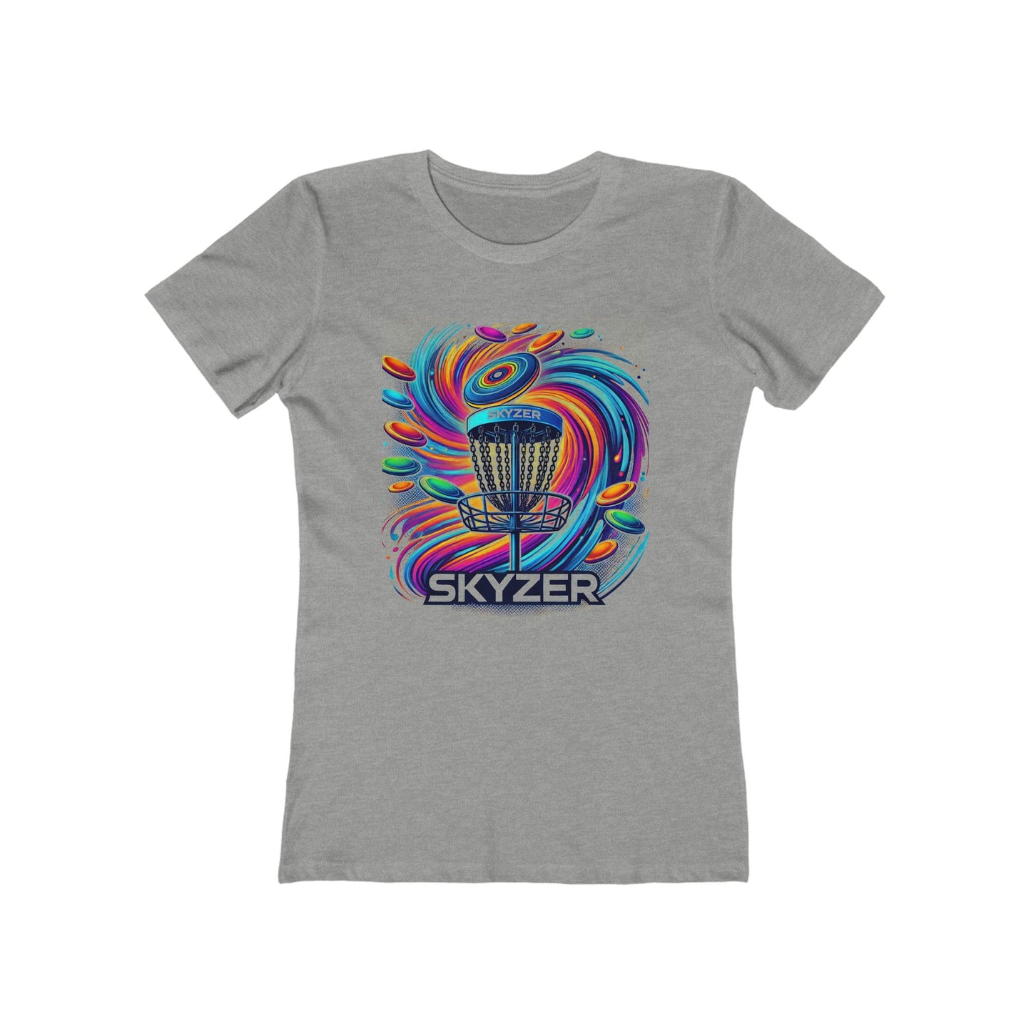 Skyzer Disc Golf Boyfriend Tee for Women - Colorful Graphic T-Shirt-Skyzer Disc Golf