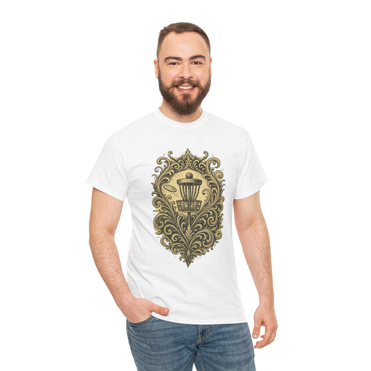 Vintage-Inspired Unisex Heavy Cotton Tee with Ornate Design