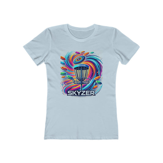 Skyzer Disc Golf Boyfriend Tee for Women - Colorful Graphic T-Shirt